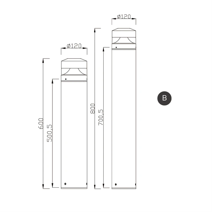 Black Bollard Lights Outdoor